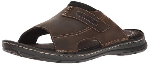 Rockport Men's Darwyn Slide 2 Sandal, Brown II Leather, 8 M US