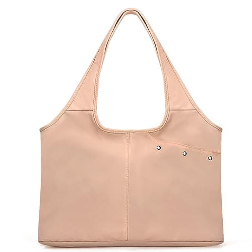HAWEE Tote Bags for Women with Multi-Pockets Utility Shoulder Handbag for Work Travel Shopping Beach Gym, Beige