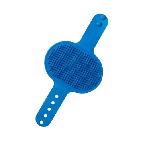 HappiTails Silicone Dog Bath Brush – Soft Pet Scrubber for Bathing & Grooming – Shampoo Brush for Dogs, Cats & Puppies – Adjustable Strap – Choose from 5 Colors (Blue)