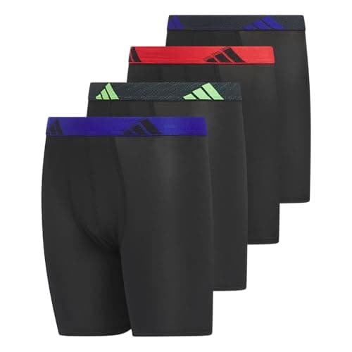 Athletic Fit Microfiber Long Boxer Brief Underwear (4-Pack) All Day Sport Comfort