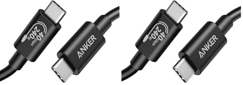 Anker USB C Cable(3.3FT, 240W), USB 4 Data Cable, 40Gbps, 8K HD Display, Thunderbolt 4/3 Compatible, for iPhone 17, MacBook, Hub, Docking and More (Pack of 2)