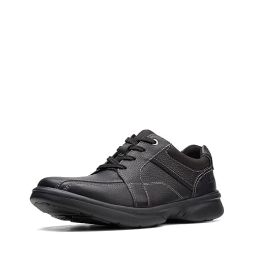 Clarks Men's Bradley Walk Oxford, Black Tumbled Leather, 8.5