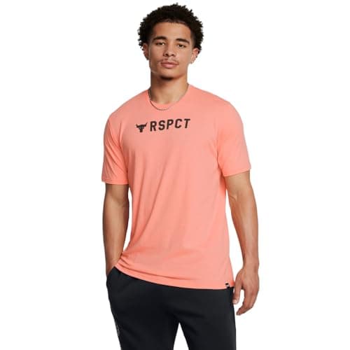Under Armour Men's Project Rock Respect Short Sleeve T Shirt, (896) Aero Orange / / Black, Large Tall