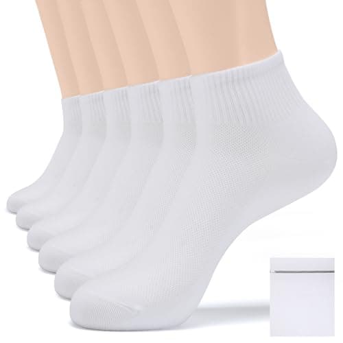 GOEWY Ankle Socks for Women Low Cut Cotton Socks Soft Moisture Wicking Casual Sock Non Slip Breathable 6/10 Pairs