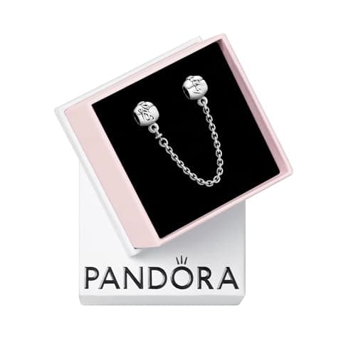 PANDORA Family Forever Safety Chain Charm - Meaningful Family Keepsake Gift - Hand-Finished Jewelry for Women with Gift Box - Compatible Moments Charm Bracelets - Sterling Silver