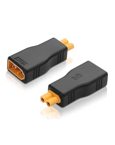 CERRXIAN 2Pack XT60 Male to XT30 Famale Connector Adapter, Female XT30 to Male XT60 Adaptor for RC FPV Drone Car Lipo NiMH Battery Charger ESC