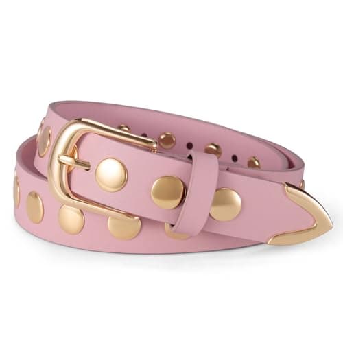 VATAN Women Leather Belt for Jeans Dresses Pants Fashion Ladies Casual Waist Belt with Gold Buckle