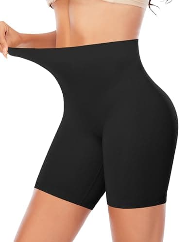 Womens Slip Shorts for Under Dresses Smooth Anti Chafing Underwear Seamless Safety Under Shorts(#1 Black(smooth),Small)