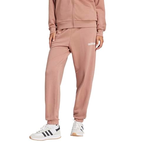 adidas Womens Linear French Terry Cuffed Sportswear Pants, Warm Clay/White, X-Small