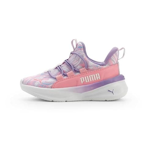 Puma Unisex-Child SOFTRIDE ONE4ALL Slip On, Puma White-Fast Pink, Big Kid 6.5