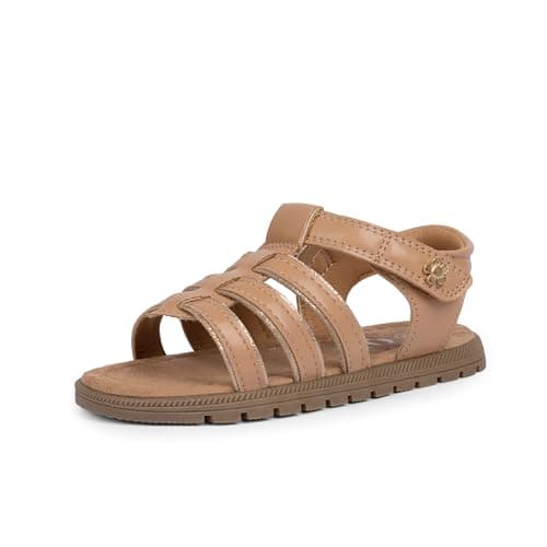 QIY Toddler Sandals for Girls Size 6 Nude Baby Girl Kids Summer Girls' Sandals Open Toe Flat Dress Shoes