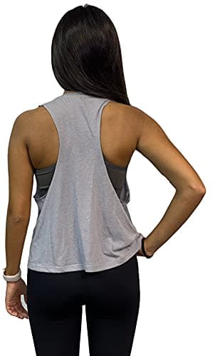 Epic MMA Gear Woman's Wide Armhole Cut Off Crop Tank (Grey Heather, XS)