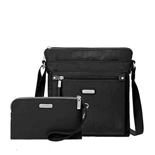 Go Bagg with RFID Wristlet - Lightweight 10.75"x10" Travel Purse Crossbody Bag for Women