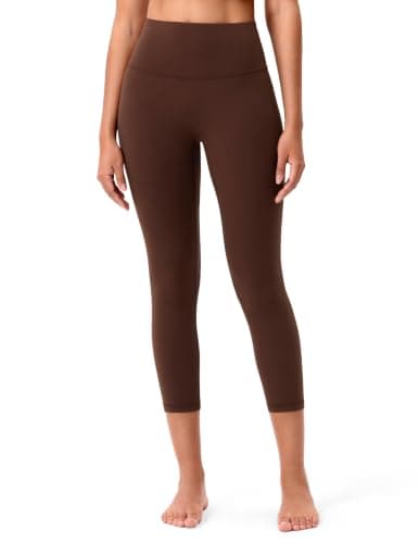 Colorfulkoala Dreamlux No Front Seam Leggings for Women High Waisted Capris 21" Inseam Yoga Pants (Roasted Chestnut, XXL)