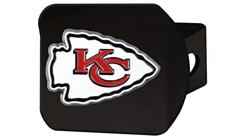 FANMATS 22574 Kansas City Chiefs Black Metal Hitch Cover - 3D Color Emblem