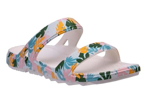 Spenco Women's Fusion Slim Tropical, White, 9