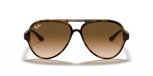 Ray-Ban Unisex RB4125 Cats 5000 Aviator Sunglasses, Light Havana/Clear Gradient Brown, 59 mm