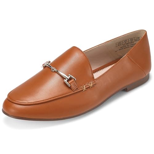 JENN ARDOR Loafers for Women Flats Shoes Womens Penny Loafers Slip On Pointed Toe Comfortable Office Work Driving Flats Fashion Dress Shoes for Women Brown