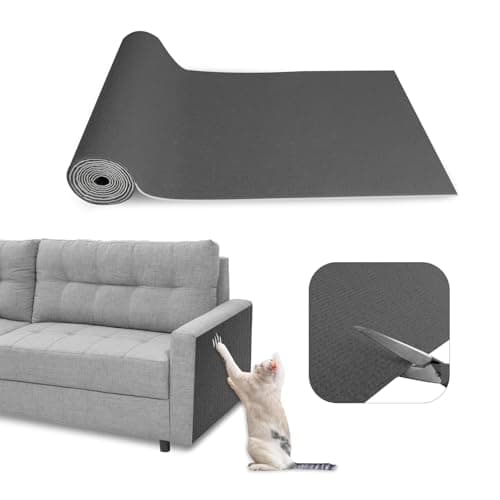 Eunice Cat Scratching Mat, Self-Adhesive Cat Scratch Carpet, Trimmable Replacement Carpet Pad for Tree Wall Cat Scratching Post DIY Couch Protector (Dark Gray, 78.7"x15.8")