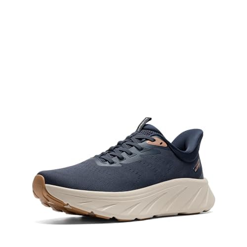 ALLSWIFIT Men's Hands Free Slip On Stability Walking Running Shoes Tennis Non-Slip Comfortable Workout Gym Breathable Lightweight StediBase Fashion Sneakers,Size 9.5,Navy,AMUMRS2511