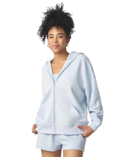 florence by mills Womens Cozy Crush Slouchy Sleeve Oversized Zip Hoodie, Halogen Blue, XX-Small