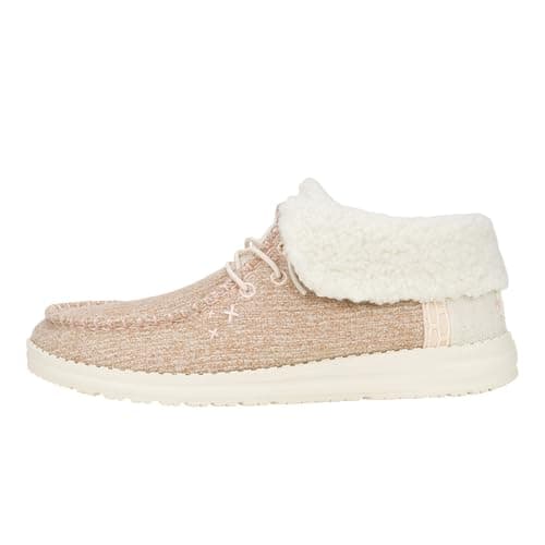 HEYDUDE Women's Wendy Fold Ankle Boot Ivory