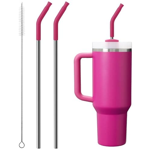 Bluwing Replacement Metal Straws with Silicone Tip for 30oz Stanley Cup