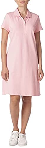 Nautica Women's Easy Classic Short Sleeve Stretch Cotton Polo Dress Dress, Aloha Pink, Small