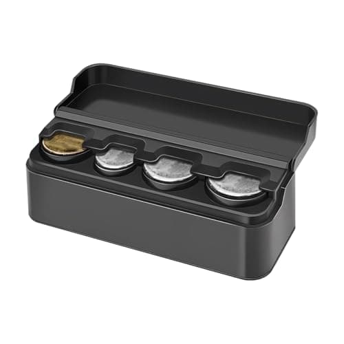 Mandark Car Coin Holder, Automotive Coin Change Storage Organizer, Large Capacity Vehicle Interior Money Dispenser Accessories for Cars Homes Offices, Universal for RV, SUV, Truck