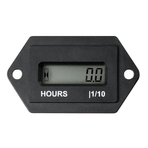 RileyFine Digital Hour Meter Resttable Hour Gauge for Small Engine Snowmobile Auto Boat Lawn Tractor Pump Air Compressor Marine Truck Vehicle Automotive Mower Generator,No Clicking