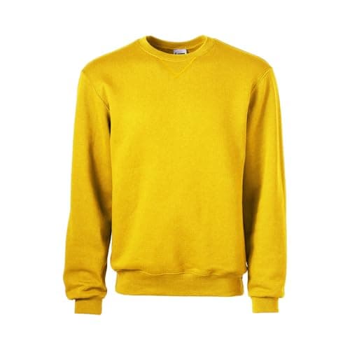 Soffe Men's Crew Neck Sweatshirt, Light Gold, Small