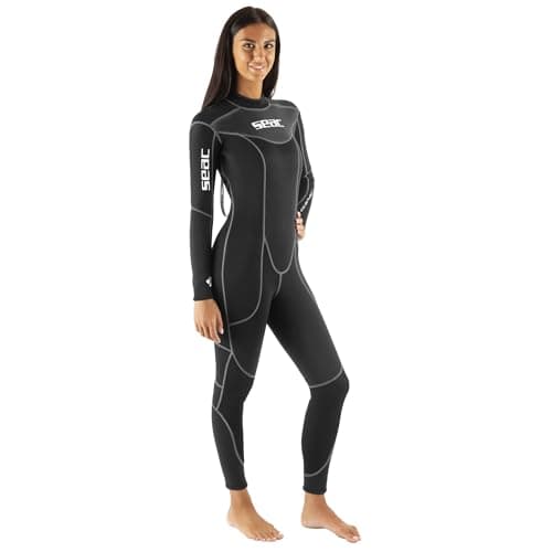 SEAC Sense Black, Women's One-Piece Wetsuit for Snorkeling and Underwater, 3 mm Super Elastic Neoprene, XX-Large