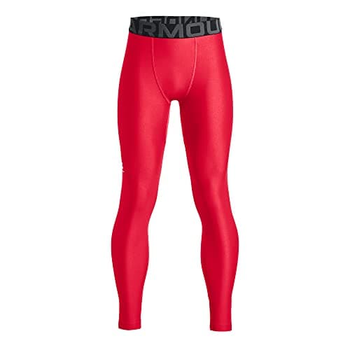 Under Armour Boys HeatGear Armour Leggings, (600) Red / / White, X-Small