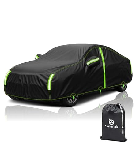 Sunwhale Car Cover Waterproof All Weather -Outdoor Car Snow Cover Snowproof UV Protection Windproof - Winter Rain Heavy Duty Full Car Covers Universal Fit for Sedan Length Up to 194 inch