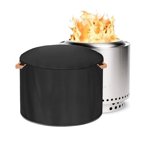 Mordx Fire Pit Cover for Solo Stove Ranger 18 Inch,Firepit Covers Round Outdoo,600 Anti UV& Waterproof Smokeless Fire Pit Cover,for Gas/Table/Bowl Fire pits (Ranger- 18”D x 15”H)