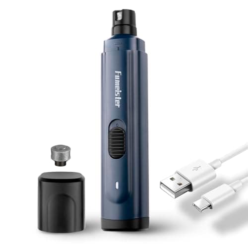 Fumeister Pet Nail Grinder for Dogs - Quiet 2-Speed Type-C Rechargeable Dog Nail Trimmer, Low Noise Paw Grooming for Dogs & Cats (Blue)