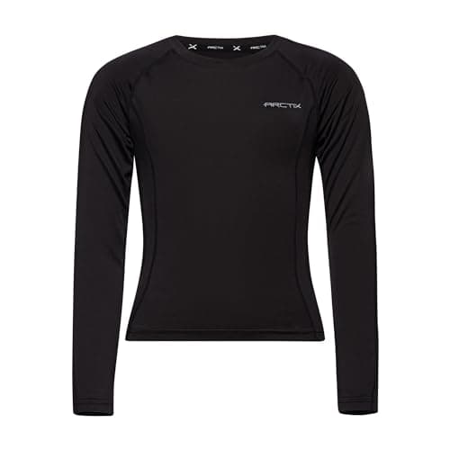 Arctix Girls Power Base Layer Crewneck Top, Black, X-Small