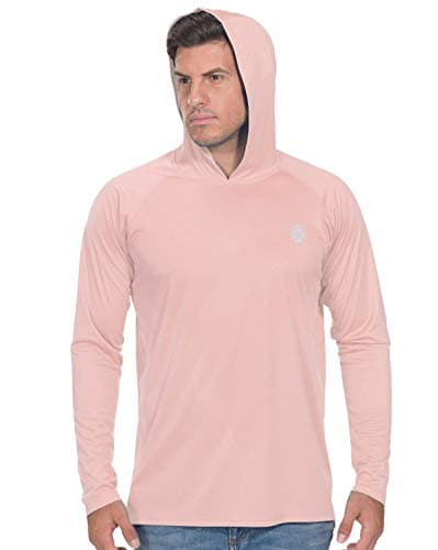 PIQIDIG Long Sleeve Tshirts for Men Rash Guard Long Sleeve Tee Shirts SPF Shirt Pink