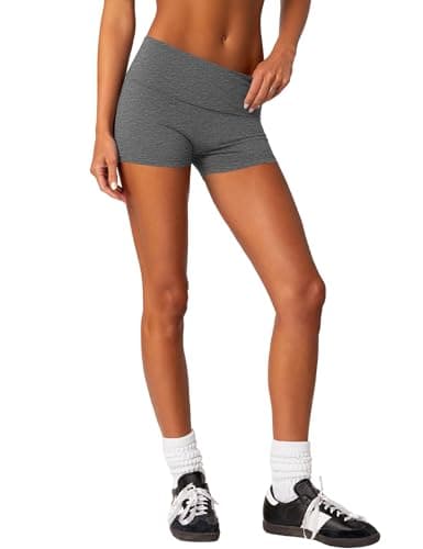 Rapbin Womens Shorts Foldover Y2k Micro Short Fold Over Mini Pajama Bottoms Slim Fit Going Out M