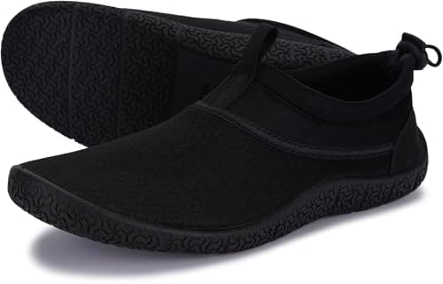 WHITIN Water Shoes for Men Quick Dry Swim Barefoot Aqua Socks Beach Minimalist Comfort Surfing Athletic Boating Running River Sneaker All Black