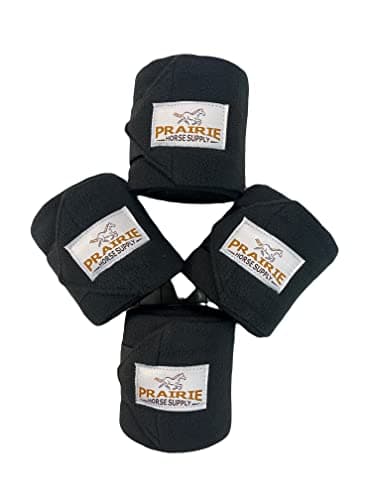 Prairie Horse Supply Comfort Fleece Polo Wraps (4 Pack, Black)