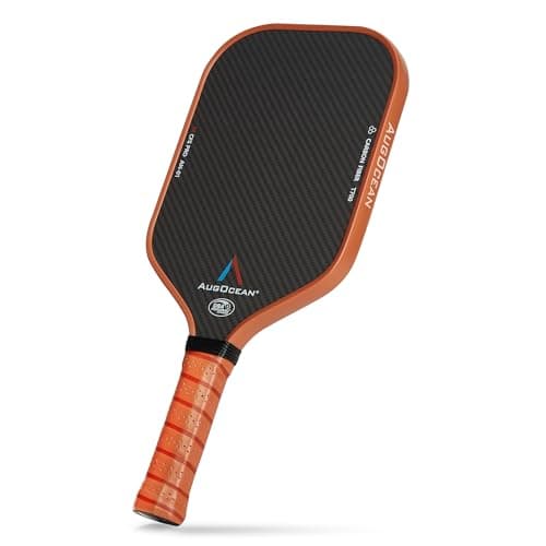 Pickleball Paddle,Pickleball Paddles-3K Raw Carbon Fiber Textured Surface with Great Grit & Spin,T700 Carbon Fiber Racket with Excellent Power,Control & Balance,USAPA Approved(A-Brown-16mm)