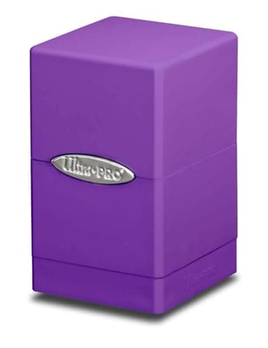 Ultra Pro - Purple Satin Tower Deck Box, Collectible Trading Card Protector Gaming Case Deck Box Organizer Storage Solution