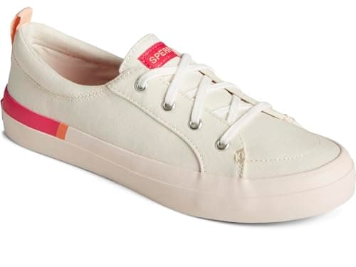 Sperry Women's Crest Vibe Seasonal Sneaker, Pink Stripe, 6.5