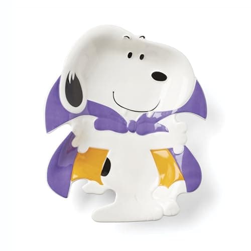 Lenox Serveware, The Great Pumpkin Figural Treat Dish, Handwash Only, Durable Porcelain Dish Tray, Halloween Decor Indoor, Halloween Table Decorations, Snoopy Design, Fall Decor (8 x 6.5 x 1-inch)
