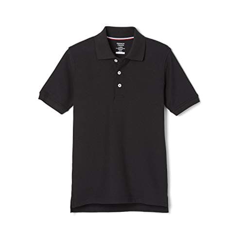 French Toast Unisex Kids Short Sleeve Pique (Standard & Husky) Polo Shirt, Black, XXL