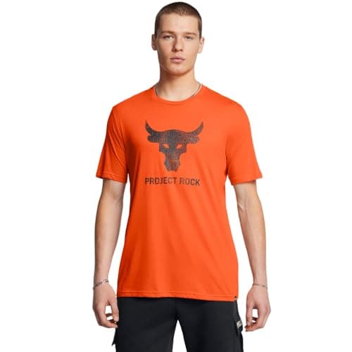 Under Armour Men's Project Rock Payoff Graphic Short Sleeve T Shirt, (800) Team Orange / / Black, Large