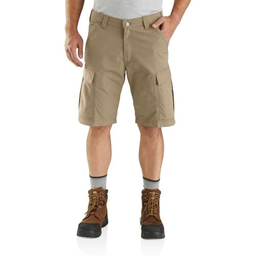 Carhartt Mens Force Relaxed Fit Ripstop Work Cargo Shorts, Dark Khaki, 44 Regular US