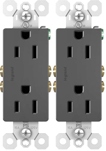 Legrand-Pass & Seymour 885BKCC12 RECEP DUP 15A/125V DEC SIDE + SPD RECEP DUP 15A/125V DEC SIDE + SPD (Pack of 2)