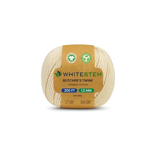 Bakers Twine 200 Feet 1.2mm Butchers Twine – Strong Natural Cotton Twine Kitchen String for Trussing Turkey, Cooking Twine for Roasting Meat, Baking, Crafts, Holiday Décor & DIY Projects